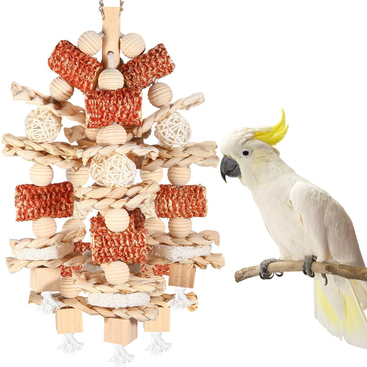 Parrot Bird Bird Cage Accessories Natural Corncob Wooden Bite Toy